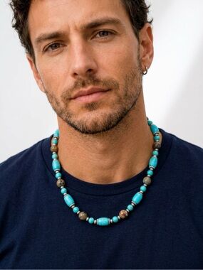Turquoise Bead Necklace - Handmade Jewelry